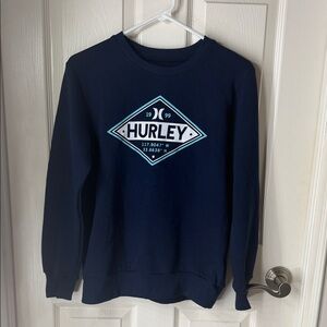 Hurley Kids Navy Crewneck with Aqua Logo
